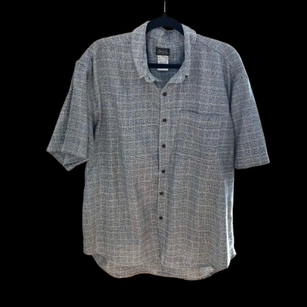 ASH CREEK TRADING 100% COTTON, MEN SHORT SLEEVE CASUAL SHIRT, SIZE LARGE